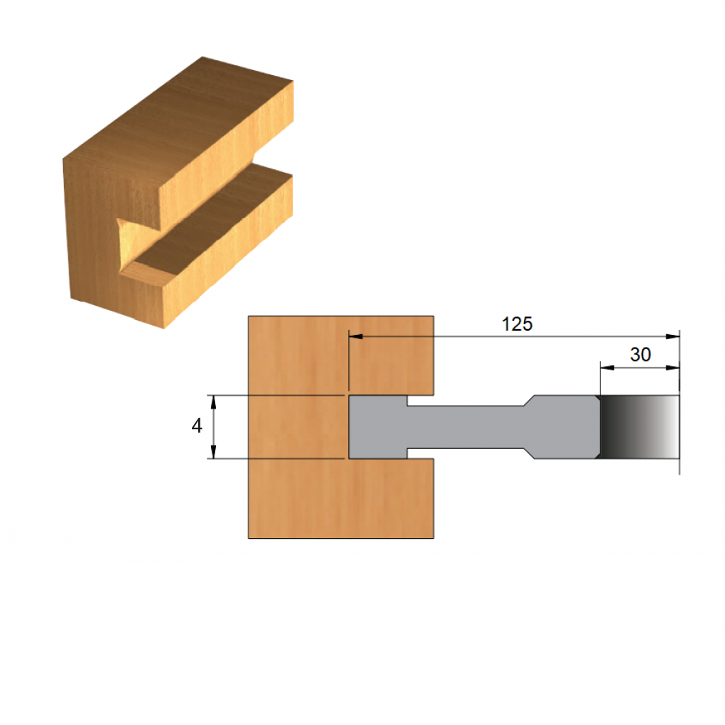 Fresa para Ranhura de Aço Ø125 x 4 x 30 – 8 Dentes - Cód. 2800.13